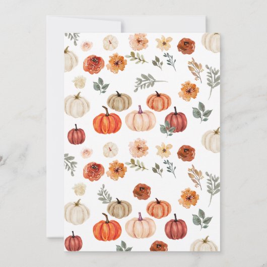 秋カボチャレッツギャザー感謝祭ディナー 招待状 (裏面)