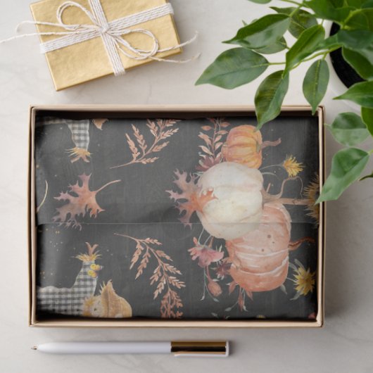 秋カボチャンスハーベストフローラ秋の葉のデクページ 薄葉紙 (ギフト)