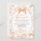 秋カボチャヴィンテージオレンジトワールベビー醸造中 招待状 (正面)