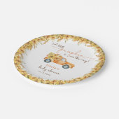 秋カボチャートラック赤ちゃんシャワー ペーパープレート (アングル)