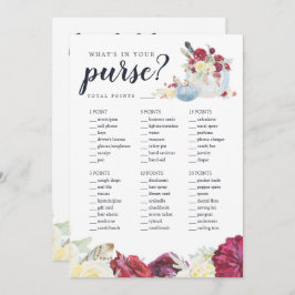 秋カボチャ両面ブライダルシャワーゲームカード 招待状