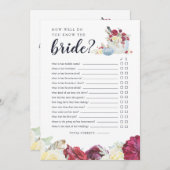 秋カボチャ両面ブライダルシャワーゲームカード 招待状 (正面/裏面)