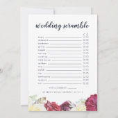 秋カボチャ両面ブライダルシャワーゲームカード 招待状 (裏面)