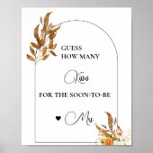 秋カボチャ何個のキスブライダルシャワーゲーム ポスター (正面)