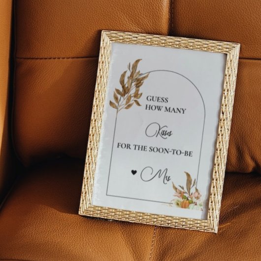 秋カボチャ何個のキスブライダルシャワーゲーム ポスター