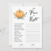 秋カボチャ価格は右ベビーシャワーゲームカード 招待状 (正面)