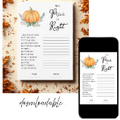 秋カボチャ価格は右ベビーシャワーゲームカード 招待状