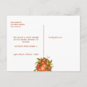 秋カボチャ写真我々は新しい家を移動した 案内ポストカード (裏面)