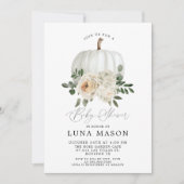 秋カボチャ及びフラワーベビーシャワー招待状 招待状 (正面)