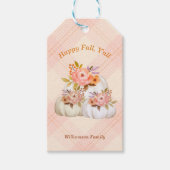 秋カボチャ収穫ピンク感謝祭カスタマイズ ギフトタグ (正面)