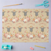 秋カボチャ収穫秋の葉マスタードデクページ 薄葉紙 (クラフト)