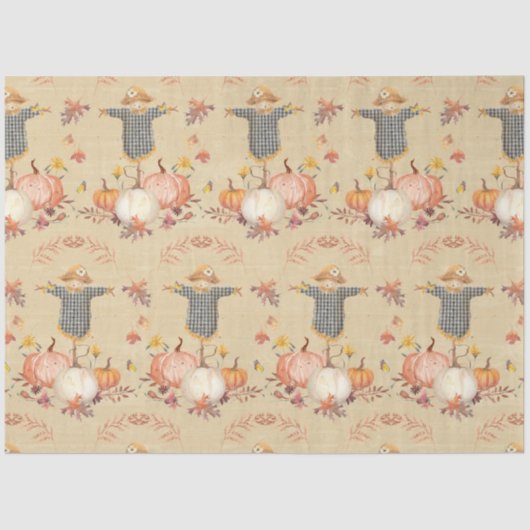 秋カボチャ収穫秋の葉マスタードデクページ 薄葉紙 (正面)