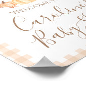 秋カボチャ名門私立校風のクレスト赤ちゃんシャワー歓迎サイン ポスター (角)