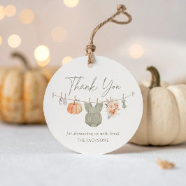 秋カボチャ女の子の衣服赤ちゃんシャワー フェイバータグ