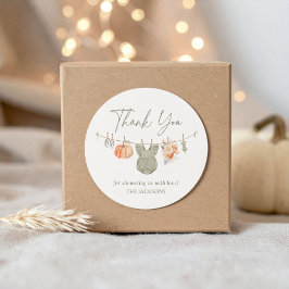 秋カボチャ女の子の衣服赤ちゃんシャワー ラウンドシール