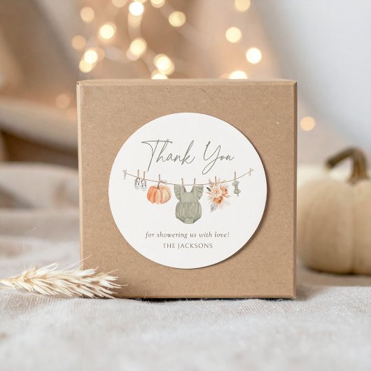 秋カボチャ女の子の衣服赤ちゃんシャワー ラウンドシール