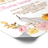 秋カボチャ女の子の誕生日パーティータイムカプセルサイン ポスター (角)