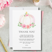 秋カボチャ女の子の赤ちゃんシャワーありがとう サンキューカード