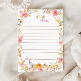 秋カボチャ女の子タイムカプセルノートメッセージカード サンキューカード