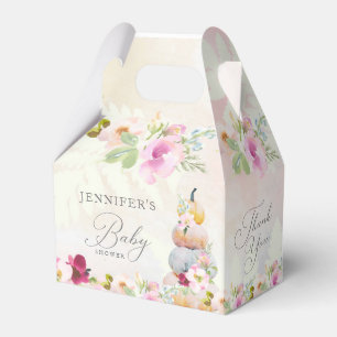 秋カボチャ女の子ベビーシャワーお願いボックス フェイバーボックス