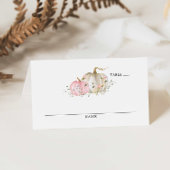 秋カボチャ女の子ベビーシャワーテーブル プレイスカード