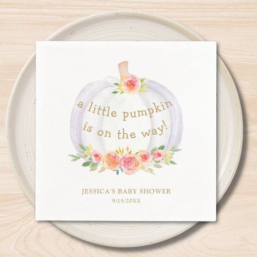 秋カボチャ女の子ベビーシャワー スタンダードカクテルナプキン