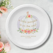 秋カボチャ女の子ベビーシャワー ペーパープレート