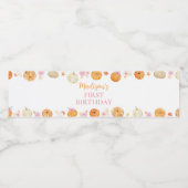 秋カボチャ女の子誕生日ウォーターボトルラベル ペットボトルラベル (シングルラベル)