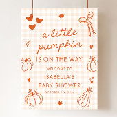 秋カボチャ小さな赤ちゃんシャワー歓迎サイン ポスター