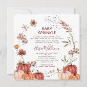 秋カボチャ山花ウォーター色ベビー散布 招待状 (正面)