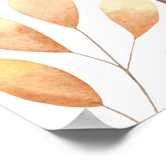 秋カボチャ帽子 – ウェルカムベビーシャワー ポスター (角)