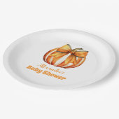 秋カボチャ弓ガールベビーシャワー ペーパープレート (アングル)