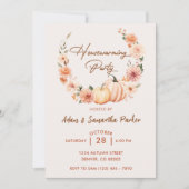 秋カボチャ引っ越し祝いパーティーパーティの招待状 招待状 (正面)