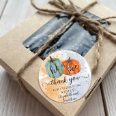 秋カボチャ彼または彼女は性別を明らかにありがとう ラウンドシール