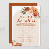 秋カボチャ彼女はむしろ赤ちゃんシャワーゲーム 招待状 (正面/裏面)