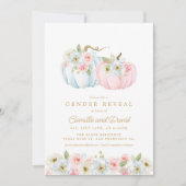 秋カボチャ性別が赤ちゃんのシャワーを明らかにする招待状 招待状 (正面)