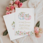 秋カボチャ性別が赤ちゃんのシャワーを明らかにする招待状 招待状