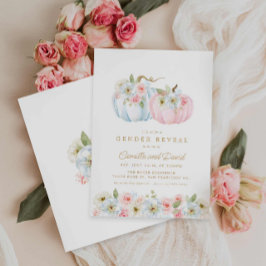 秋カボチャ性別が赤ちゃんのシャワーを明らかにする招待状 招待状