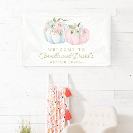 秋カボチャ性別の表示ウェルカム 横断幕 (インサイチュ)