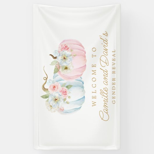 秋カボチャ性別の表示ウェルカム 横断幕 (縦)