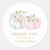 秋カボチャ性別の表示 ラウンドシール (正面)