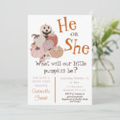 秋カボチャ性別リビール招待状 招待状 (スタンド正面)