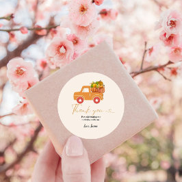 秋カボチャ感謝していユー誕生日 ラウンドシール