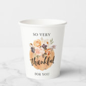 秋カボチャ感謝の気持ち 紙コップ (正面)