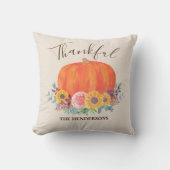 秋カボチャ感謝パーソナライズされた クッション (正面)