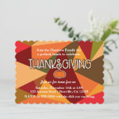秋カボチャ感謝祭おもしろいカラフル秋 招待状 (スタンド正面)