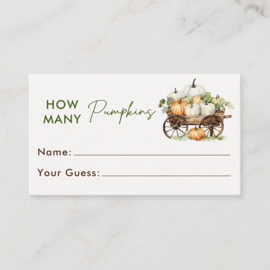 秋カボチャ推測カボチャのゲームカード数 エンクロージャーカード (正面)