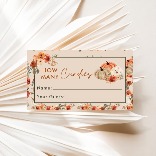 秋カボチャ推測キャンディスゲームカードの数 エンクロージャーカード