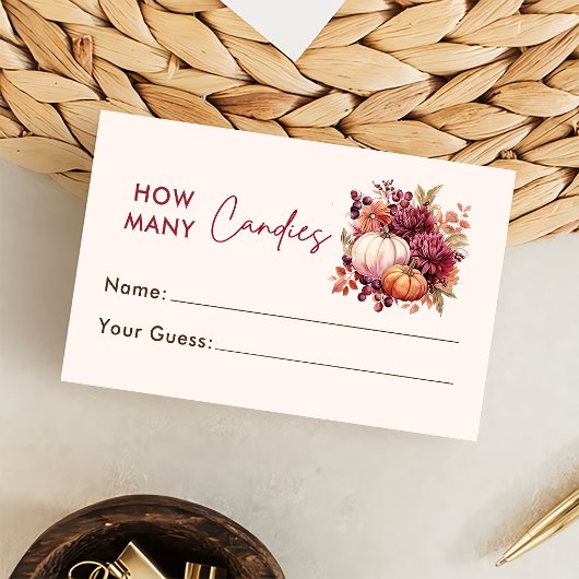 秋カボチャ推測キャンディスゲームカードの数 エンクロージャーカード