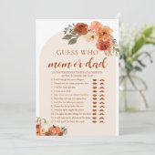 秋カボチャ推測誰がママまたはパパ赤ちゃんシャワーゲーム 招待状 (スタンド正面)